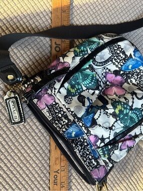 Coach 2008 rare print Butterfly Print Crossbody Bag  Parker magic butterflies